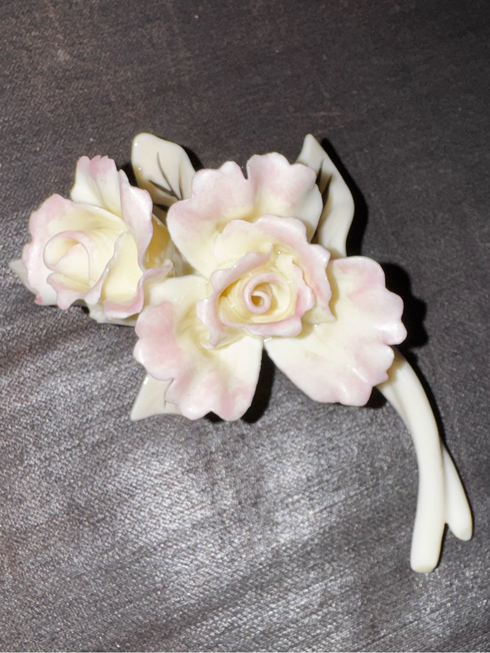 Lenox Pink & Cream Porcelain Rose Hair Clip